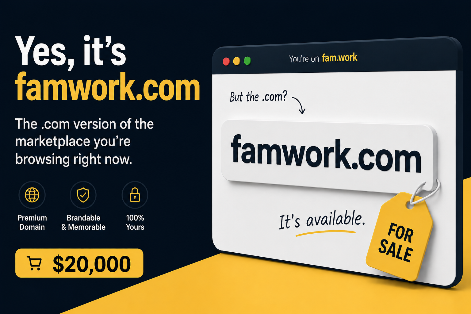 Selling famwork.com on fam.work Because Why Not