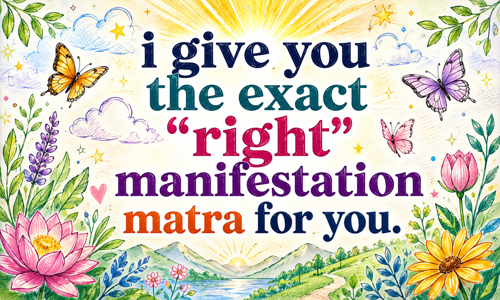 I give you the exact "right" manifestation matra for you.