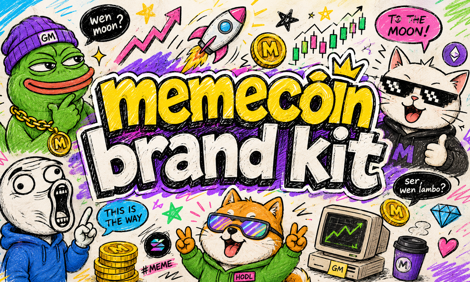 I will create a viral memecoin brand kit for your crypto project
